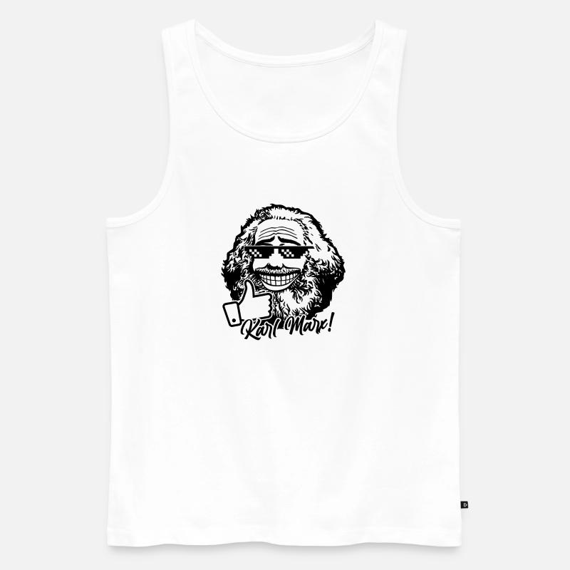 Karl Marx (einfarbig) - Männer Premium Bio Tank Top - Weiß