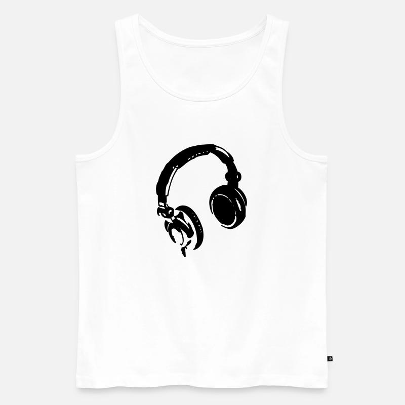 Kopfhörer - Männer Premium Bio Tank Top - Weiß