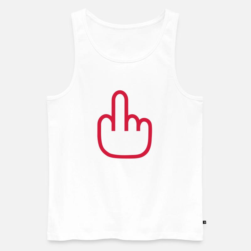Mittelfinger - Männer Premium Bio Tank Top - Weiß