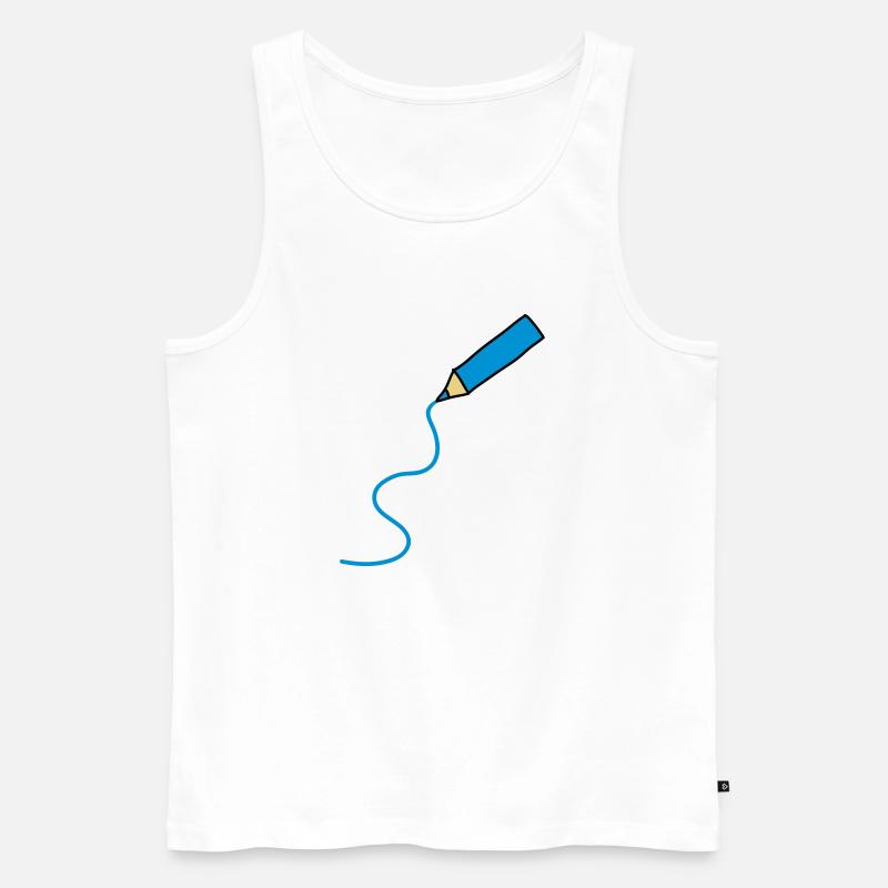 easy_drawing_3c - Männer Premium Bio Tank Top - Weiß