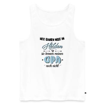 Opa Held - Männer Premium Bio Tank Top - Weiß - Vorne - Michal (187cm)