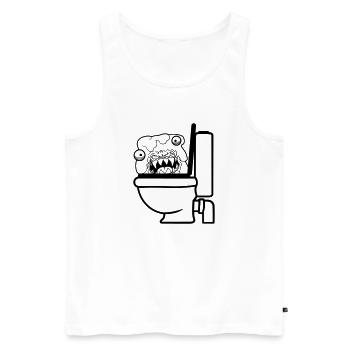 klo toilette scheisse kacke kot wc gefaehrlich baz - Männer Premium Bio Tank Top - Weiß - Vorne - AI Model Male 178 light (178cm)