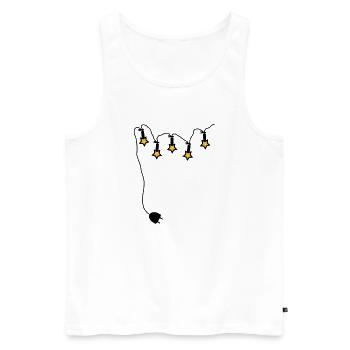 Lichterkette mit Stecker - V2 - Männer Premium Bio Tank Top - Weiß - Vorne - AI Model Male 178 light (178cm)