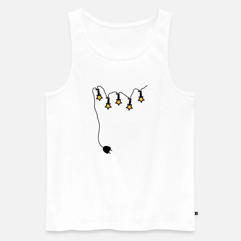 Lichterkette mit Stecker - V2 - Männer Premium Bio Tank Top - Weiß