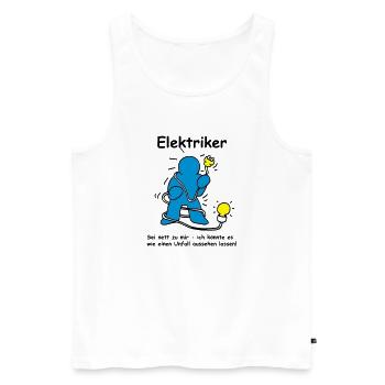 ELEKTRIKER: Es könnte wie ein Unfall aussehen... - Männer Premium Bio Tank Top - Weiß - Vorne - AI Model Male 178 light (178cm)