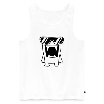 Cool Monster - Men's Premium Organic Tank Top - white - Front - Michal (187cm)