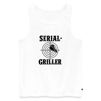 Serial Griller - Männer Premium Bio Tank Top - Weiß - Vorne - AI Model Male 178 light (178cm)