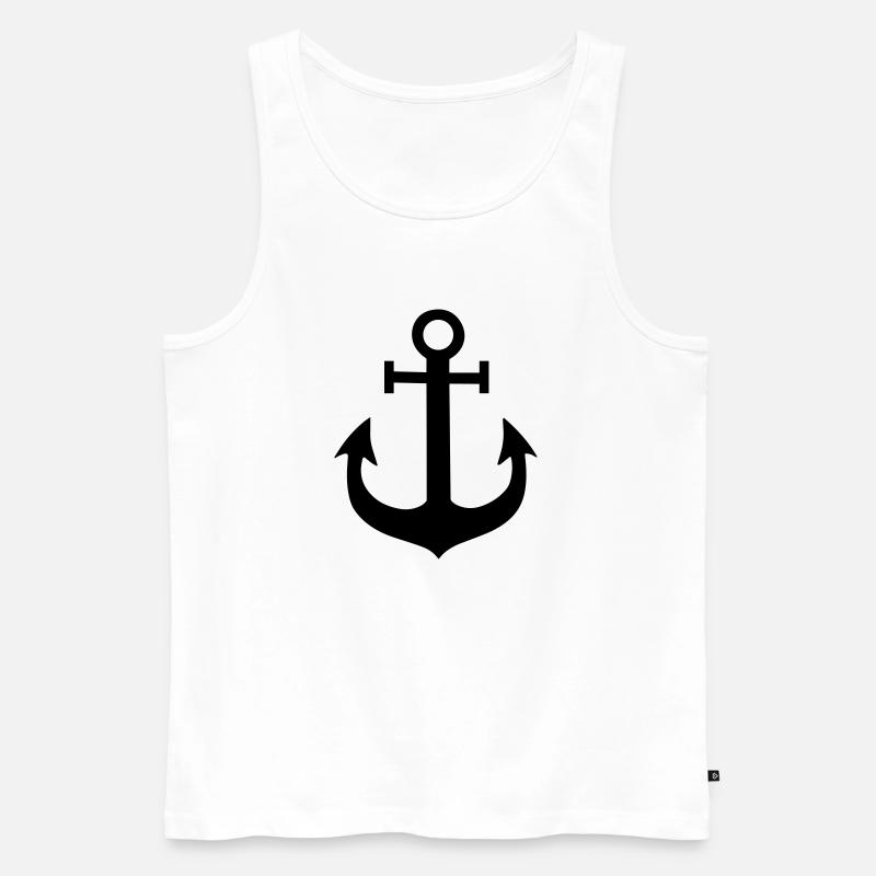anchor - Männer Premium Bio Tank Top - Weiß