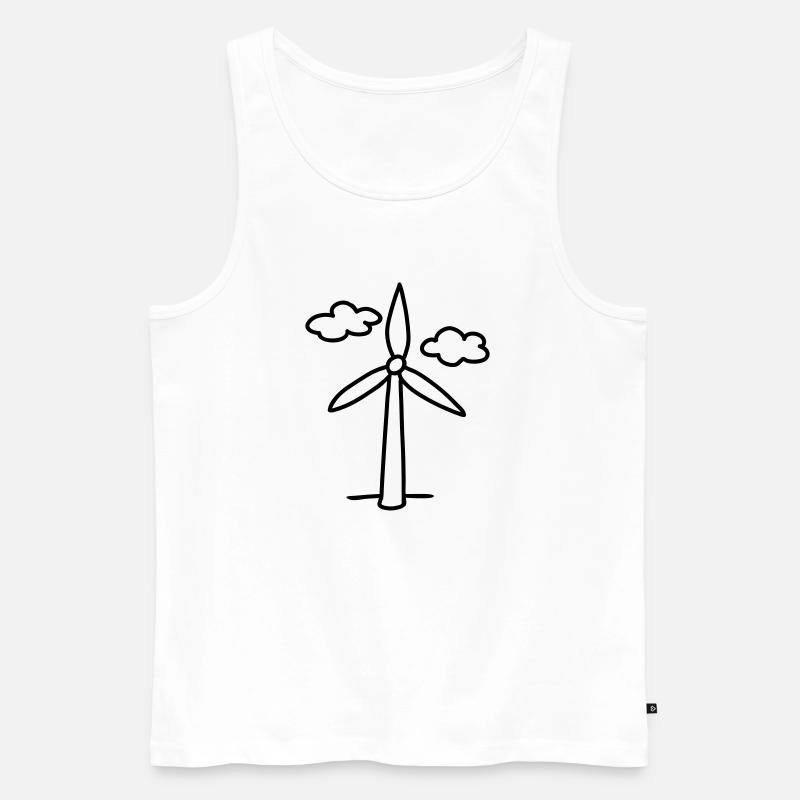 Windrad - Ökostrom - line - Männer Premium Bio Tank Top - Weiß