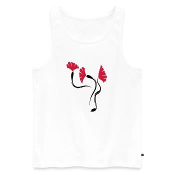 poppies_flowers - Débardeur bio Premium Homme - blanc - Devant - Michal (187cm)
