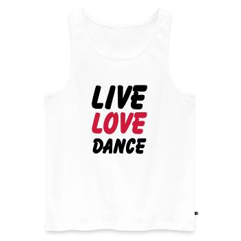 live love dance - Men's Premium Organic Tank Top - white - Front - AI Model Male 178 light (178cm)