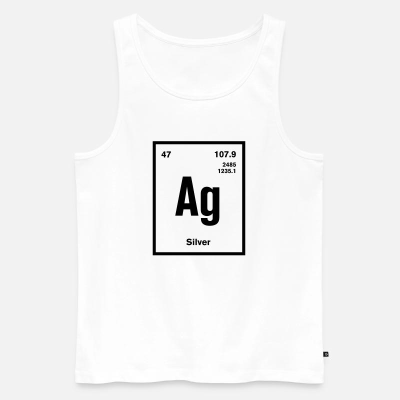 Silver Element im Periodensystem - Männer Premium Bio Tank Top - Weiß