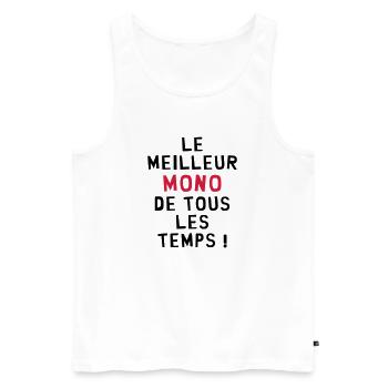 Moniteur / Monitrice / Mono / Formation / Ski - Débardeur bio Premium Homme - blanc - Devant - AI Model Male 178 light (178cm)