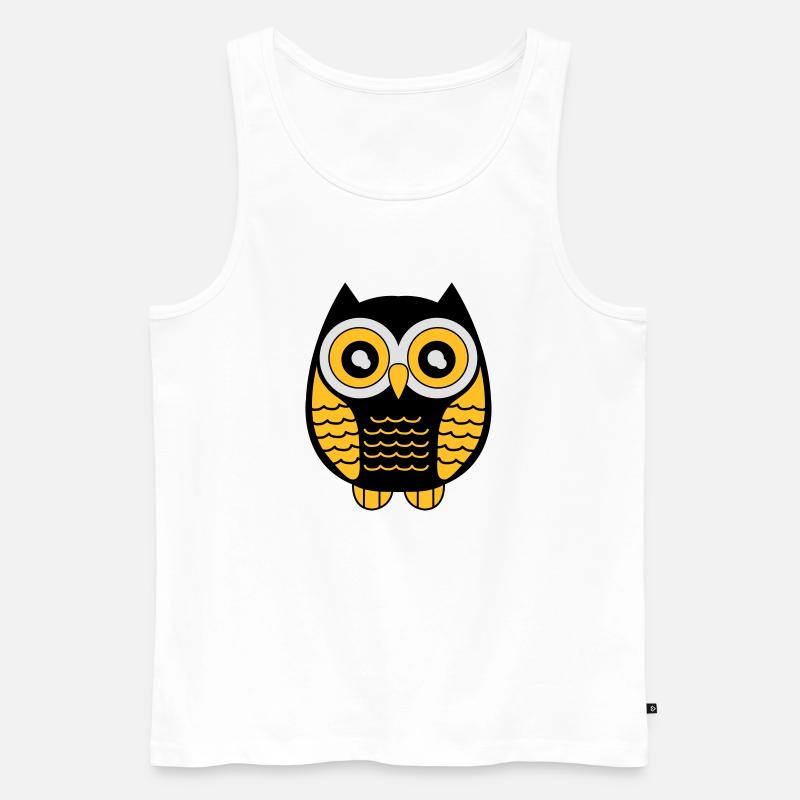 eule_02 - Männer Premium Bio Tank Top - Weiß