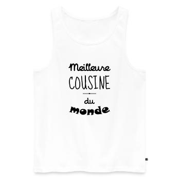 Onkel / Tante / Vetter / Cousin / Kusine - Männer Premium Bio Tank Top - Weiß - Vorne - AI Model Male 178 light (178cm)