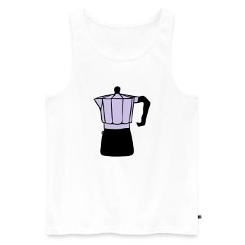 Kaffee - Männer Premium Bio Tank Top - Weiß - Vorne - AI Model Male 178 light (178cm)