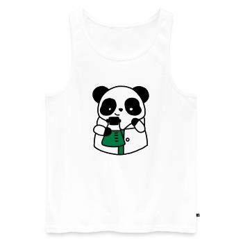 Panda chemical scientist technical biologist - Men's Premium Organic Tank Top - white - Front - AI Model Male 178 light (178cm)