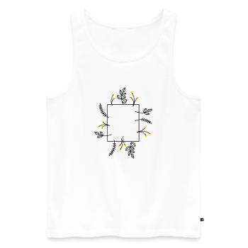 Vintage flower frame - Men's Premium Organic Tank Top - white - Front - AI Model Male 178 light (178cm)
