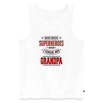 Superheroes Best Grandpa Superheld Bester Opa - Männer Premium Bio Tank Top - Weiß - Vorne - Michal (187cm)