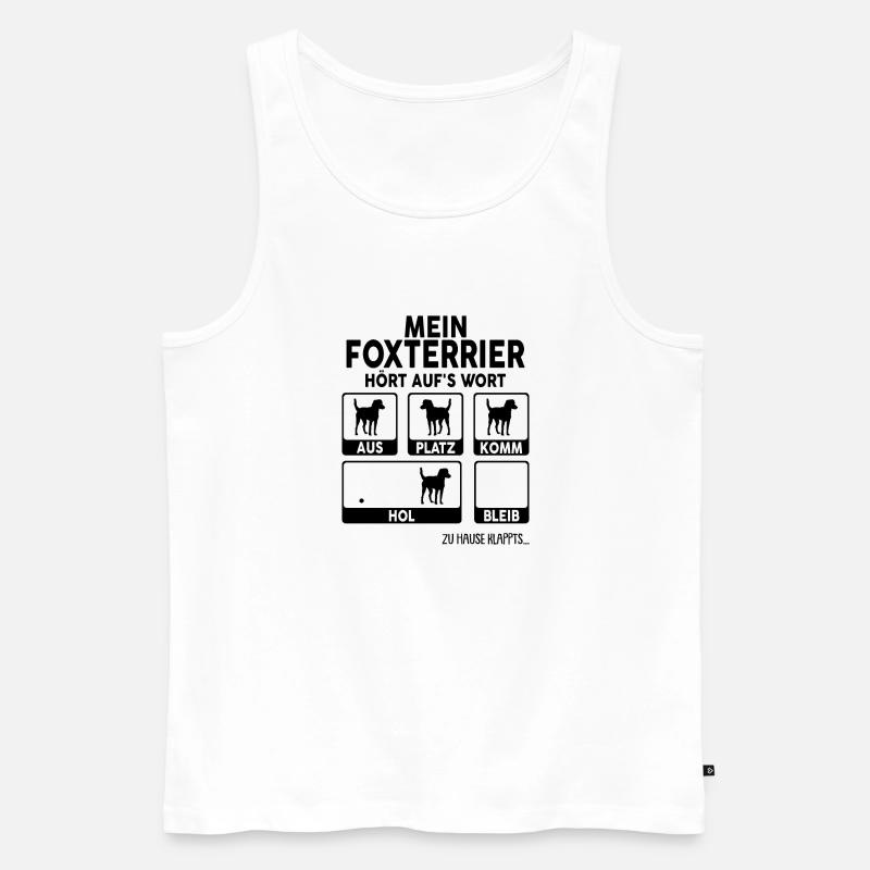 Foxterrier - Männer Premium Bio Tank Top - Weiß