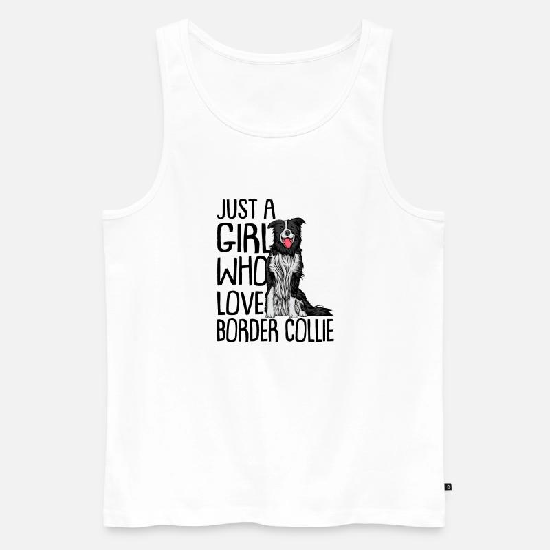 Border Collie - Männer Premium Bio Tank Top - Weiß
