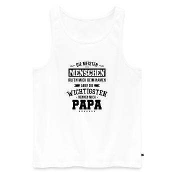 papa spruch - Männer Premium Bio Tank Top - Weiß - Vorne - Michal (187cm)