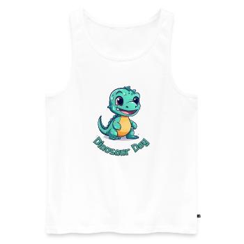 Tag der Dinosaurier - Männer Premium Bio Tank Top - Weiß - Vorne - Michal (187cm)