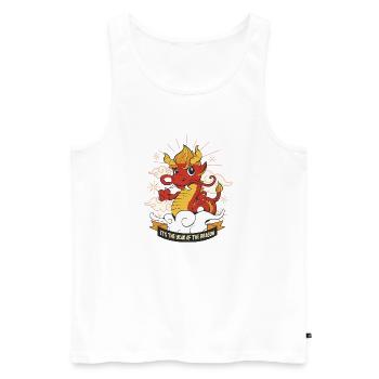 Nouvel An chinois Dragon Vietnam I Cadeau - Débardeur bio Premium Homme - blanc - Devant - Michal (187cm)