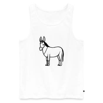 Esel - Männer Premium Bio Tank Top - Weiß - Vorne - AI Model Male 178 light (178cm)