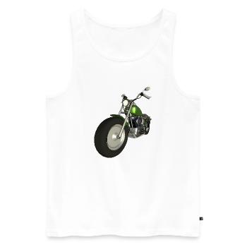 motorrad - Männer Premium Bio Tank Top - Weiß - Vorne - Michal (187cm)