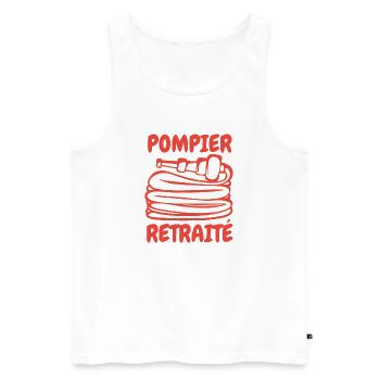 POMPIER A LA RETRAITE / POMPIER RETRAITÉ - Débardeur bio Premium Homme - blanc - Devant - Michal (187cm)