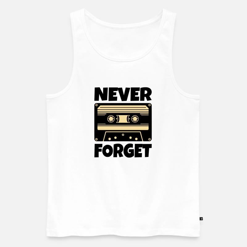 Kassette Retro Never Forget - Männer Premium Bio Tank Top - Weiß