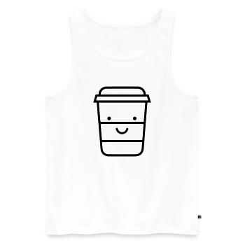 Kaffeebecher - Männer Premium Bio Tank Top - Weiß - Vorne - AI Model Male 178 light (178cm)