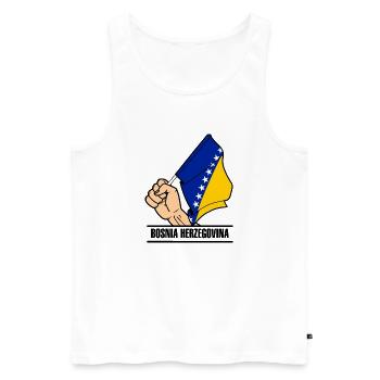 Flagge Bosnien und Herzegowina fausttext - Männer Premium Bio Tank Top - Weiß - Vorne - Michal (187cm)