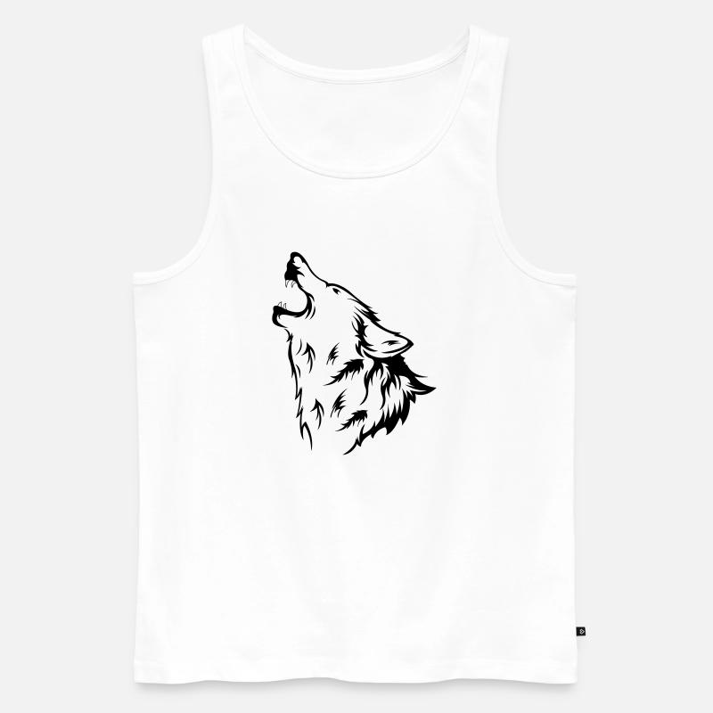 wolf - Männer Premium Bio Tank Top - Weiß
