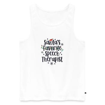 Cute Christmas Speech Therapist Language Therapy - Men's Premium Organic Tank Top - white - Front - Michal (187cm)