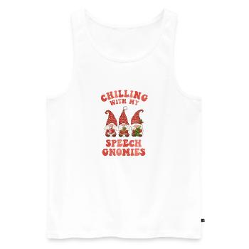 Chilling With My Speech Gnomies Xmas SLP - Men's Premium Organic Tank Top - white - Front - Michal (187cm)