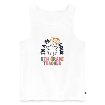Teacher Halloween Retro 5th Grade Vintage Fifth - Men's Premium Organic Tank Top - white - Front - Michal (187cm)