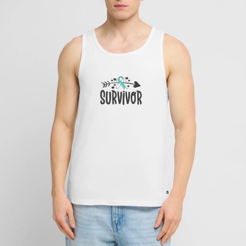 Gebärmutterhalskrebs Überlebende Bewusstsein Mutter Mutter Mutter Männer Premium Bio Tank Top