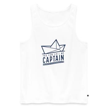 you can call me captain 02 - blue - Men's Premium Organic Tank Top - white - Front - Michal (187cm)