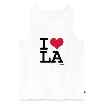 i love los angeles - la by wam - Men's Premium Organic Tank Top - white - Front - AI Model Male 178 light (178cm)