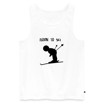 BORN TO SKI - Männer Premium Bio Tank Top - Weiß - Vorne - Michal (187cm)