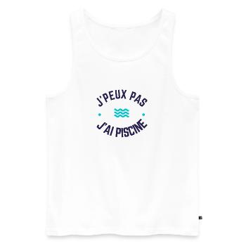 J'peux pas j'ai piscine - Débardeur bio Premium Homme - blanc - Devant - Michal (187cm)