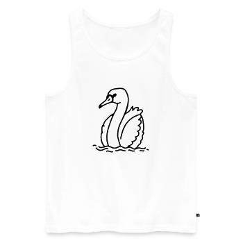 schöner Schwan - line - Männer Premium Bio Tank Top - Weiß - Vorne - Michal (187cm)