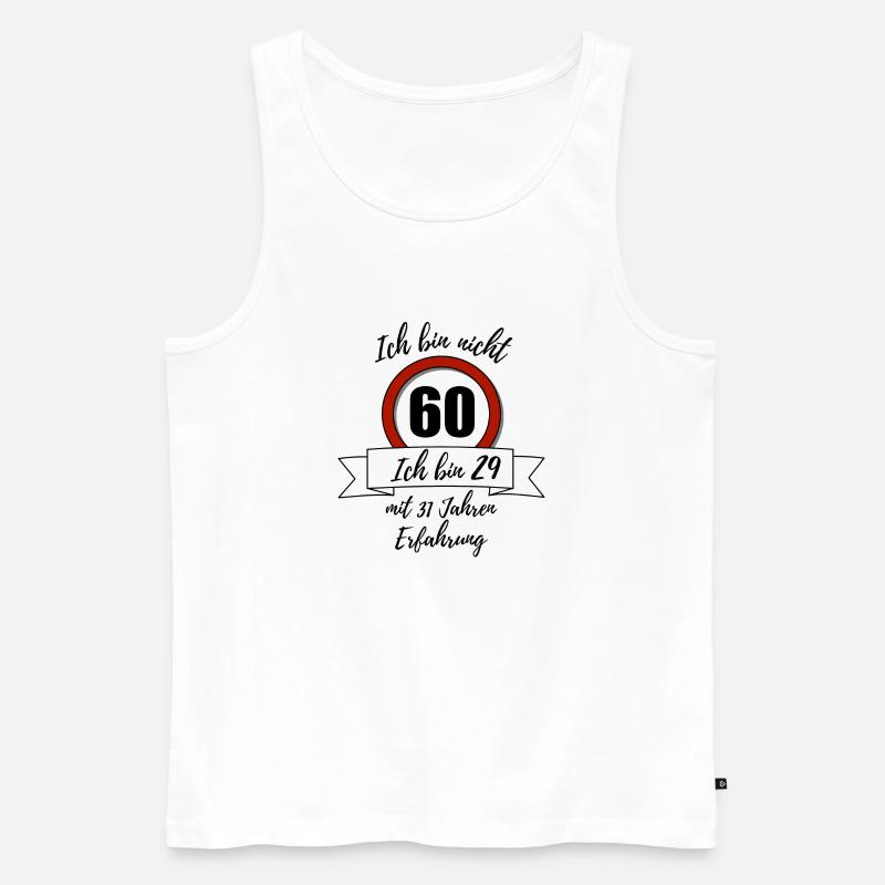 Ich bin nicht 60! - Männer Premium Bio Tank Top - Weiß