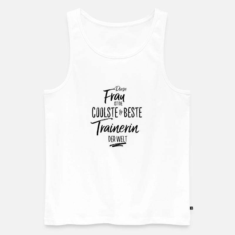 trainerin - die Beste (s) - Männer Premium Bio Tank Top - Weiß