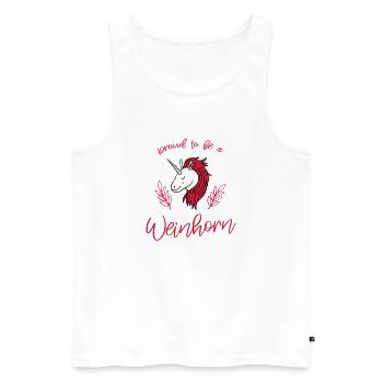 Proud to be a Weinhorn - Männer Premium Bio Tank Top - Weiß - Vorne - Michal (187cm)