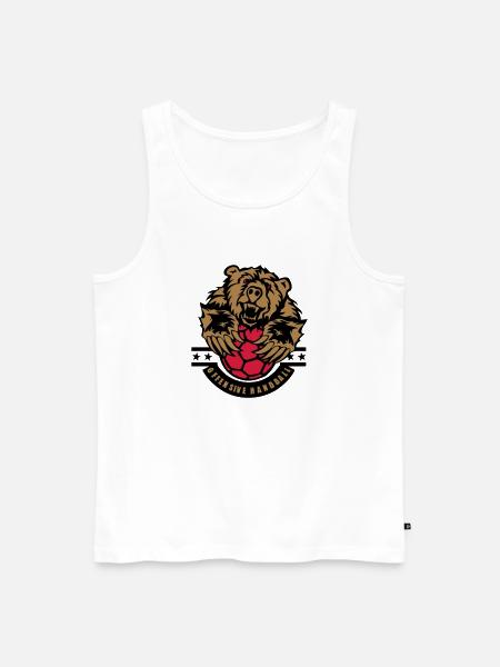 handball bear offensive logo - Men's Premium Organic Tank Top - white