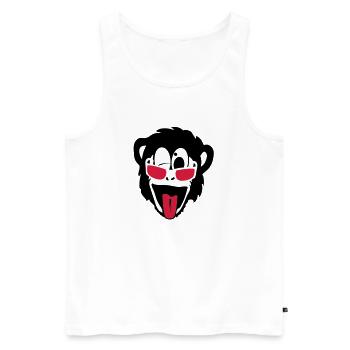 Affe Gorilla Affenkopf Lünette glass2 - Männer Premium Bio Tank Top - Weiß - Vorne - AI Model Male 178 light (178cm)