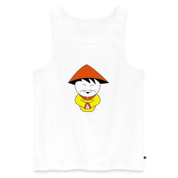 chinese - Männer Premium Bio Tank Top - Weiß - Vorne - AI Model Male 178 light (178cm)